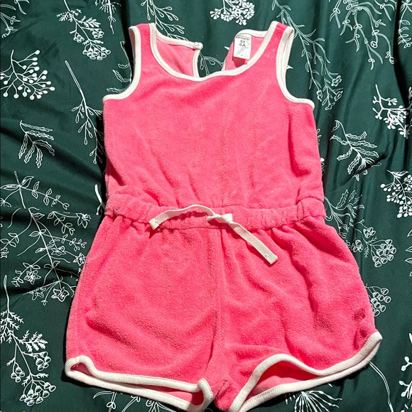 Carter's 4T Bright Pink Terry Romper - Picture 1 of 3